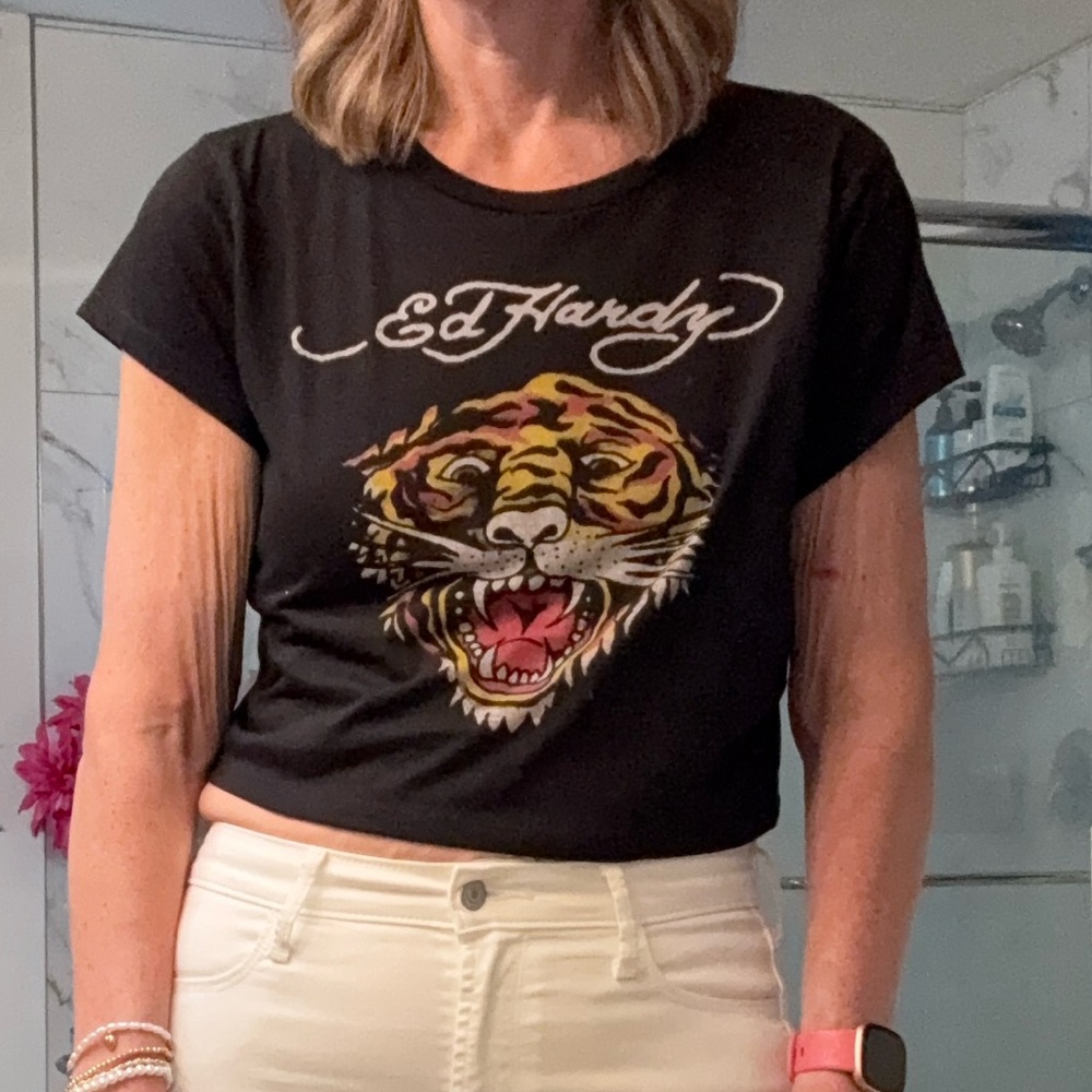 Ed Hardy Black Graphic baby Tee